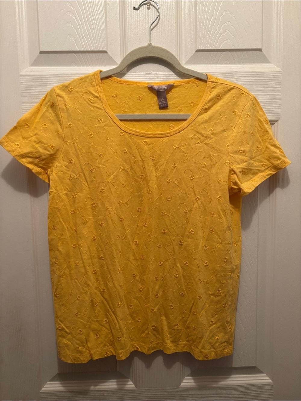 White Stag Yellow Embroidered Short Sleeve Tee